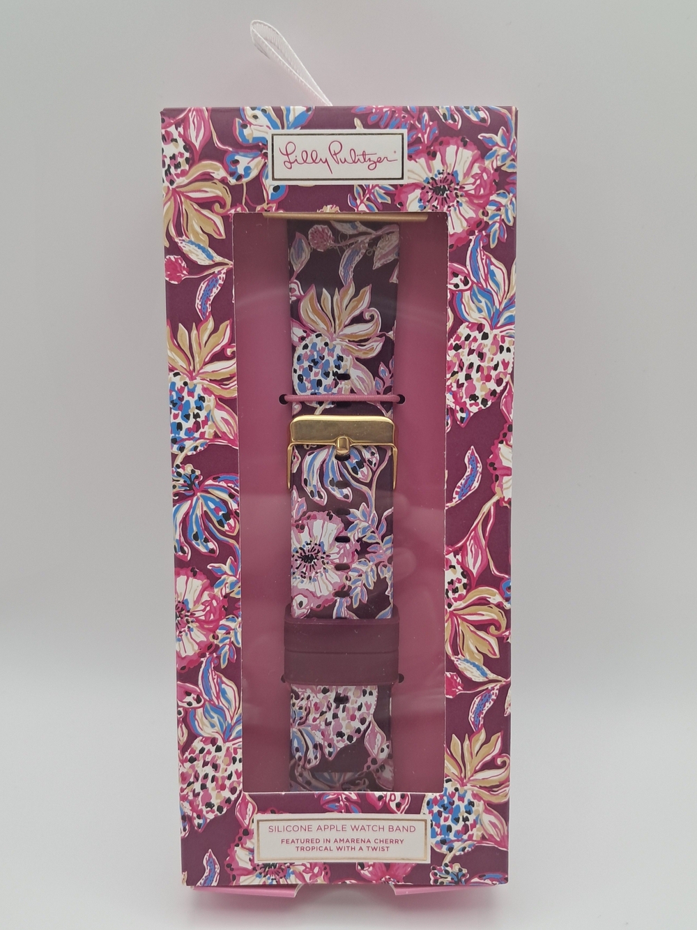 Lilly Pulitzer Amarena Cherry Tropical Silicone Apple Watch Band 38 40 42 & 44MM